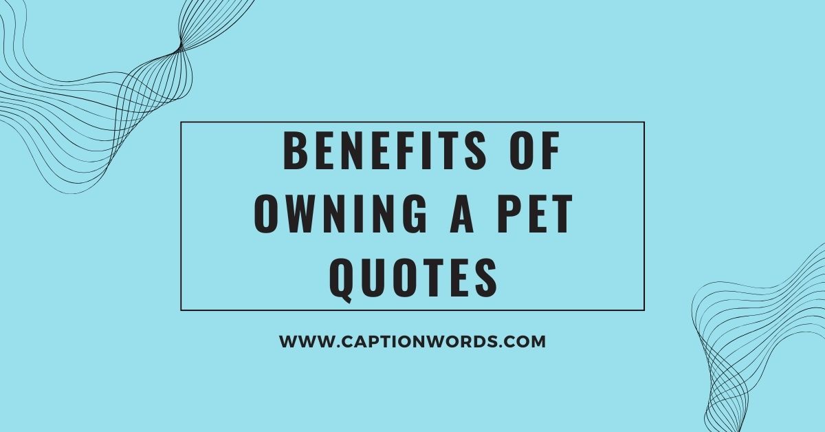 Benefits of Owning a Pet Quotes