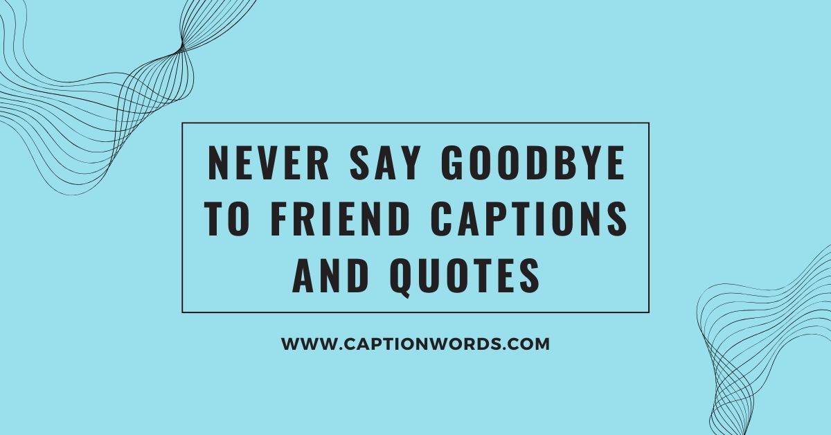 Never Say Goodbye to Friend Captions and Quotes