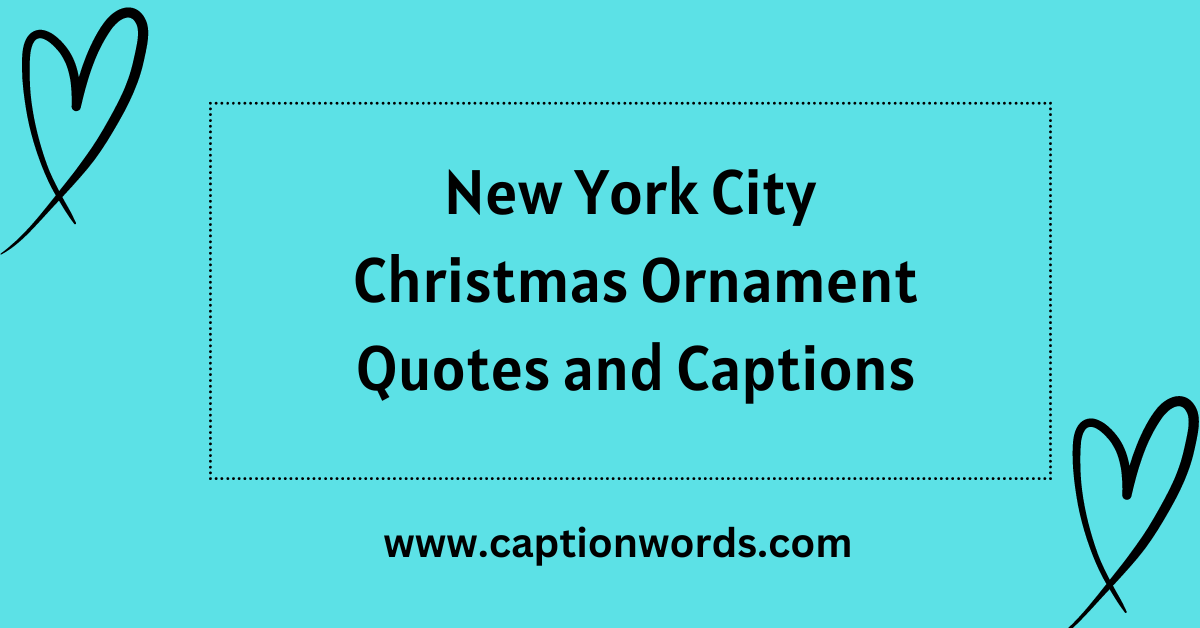 New York City Christmas Ornament Quotes and Captions