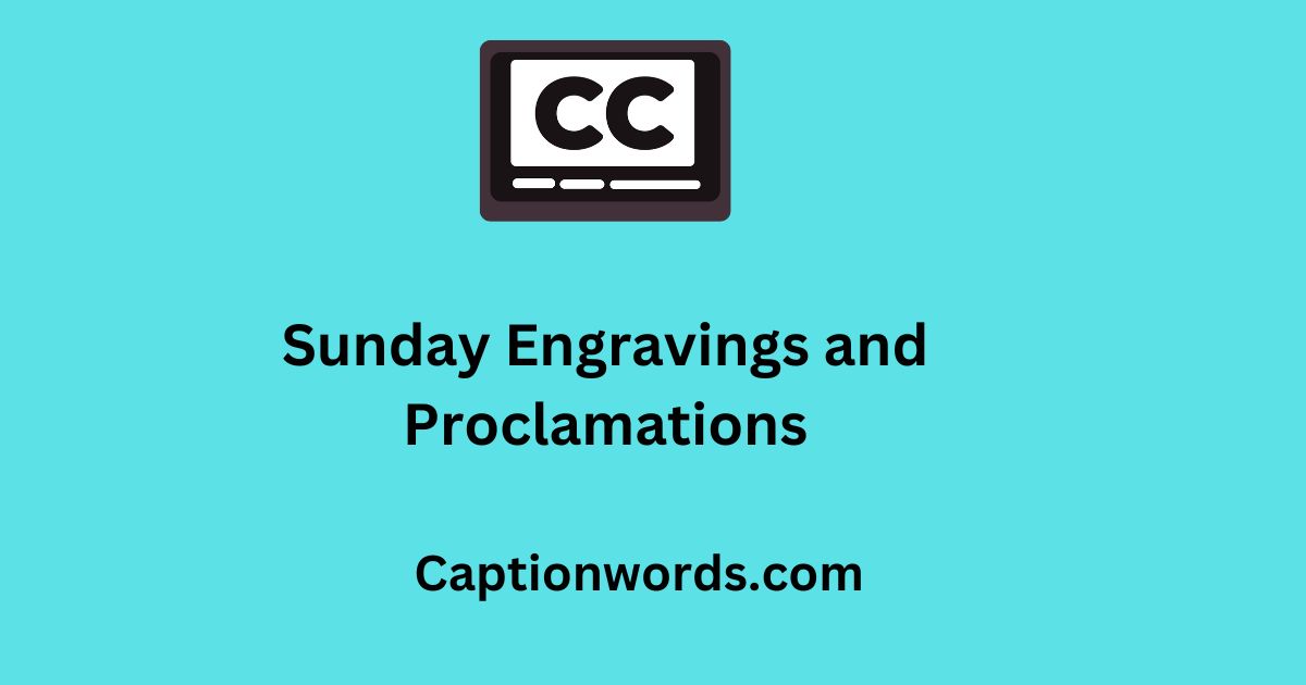 Sunday Engravings