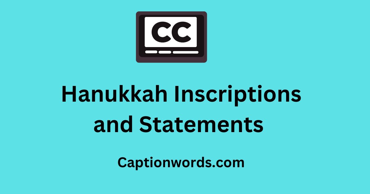 Hanukkah Inscriptions